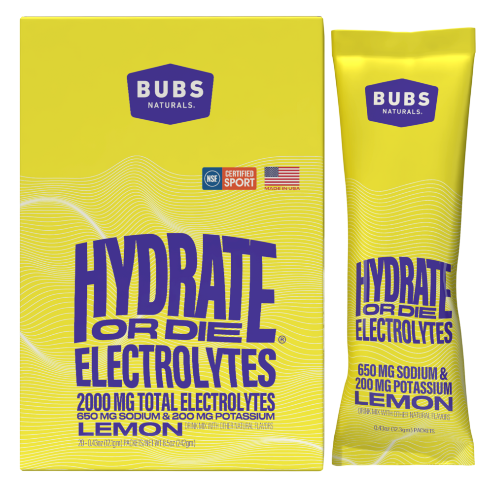 Bubs Naturals Hydrate or Die Electrolytes- Lemon front
