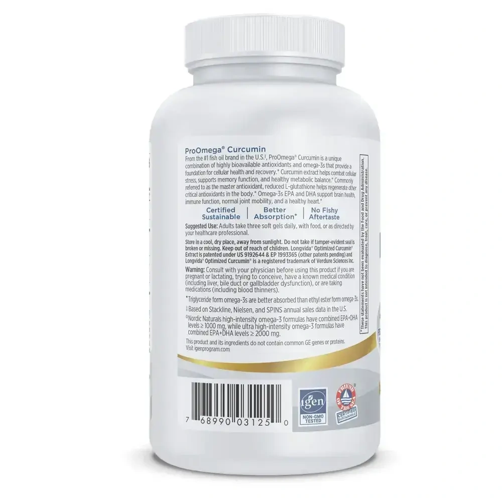 Nordic Naturals ProOmega® Curcumin back