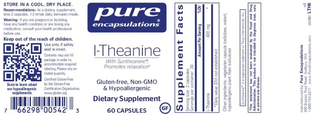 L-Theanine 400 mg back