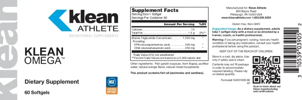 Klean Omega-3 back