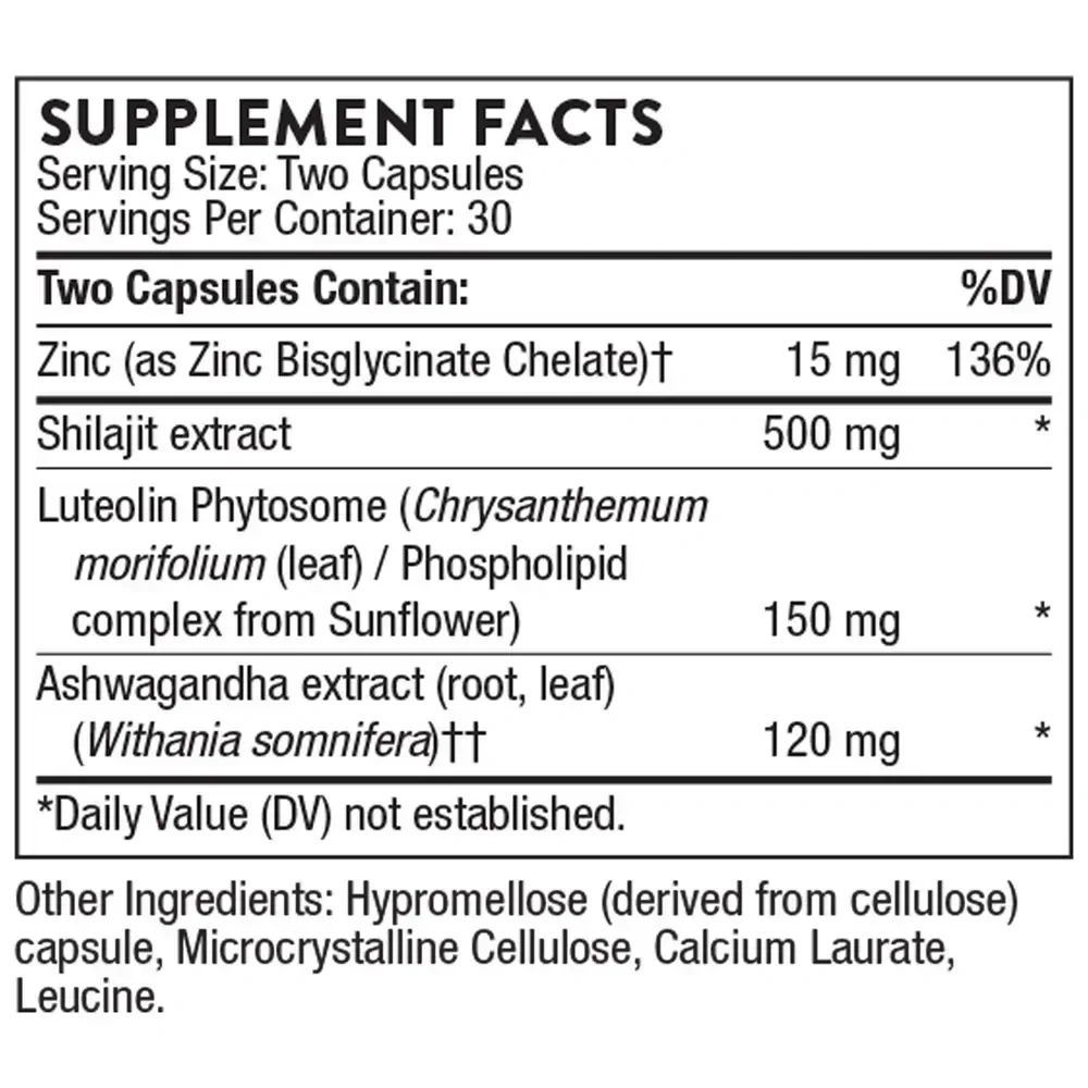 Thorne Advanced Testosterone Support label