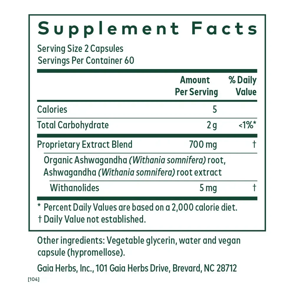 Ashwagandha label