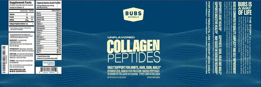 Bubs Collagen Peptides Unflavored back