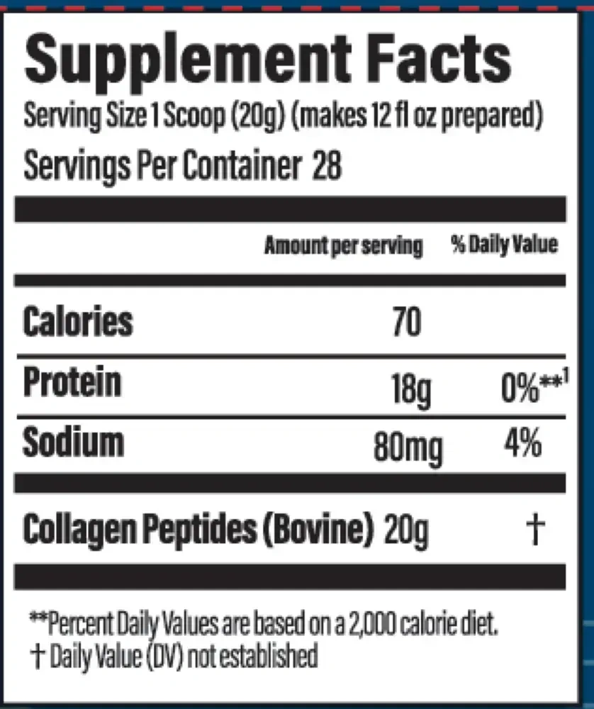 Bubs Collagen Peptides Unflavored label