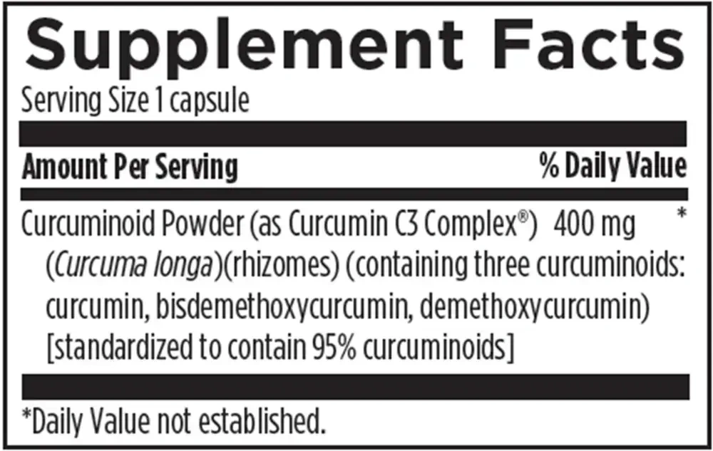 DFH C3 Curcumin Complex label