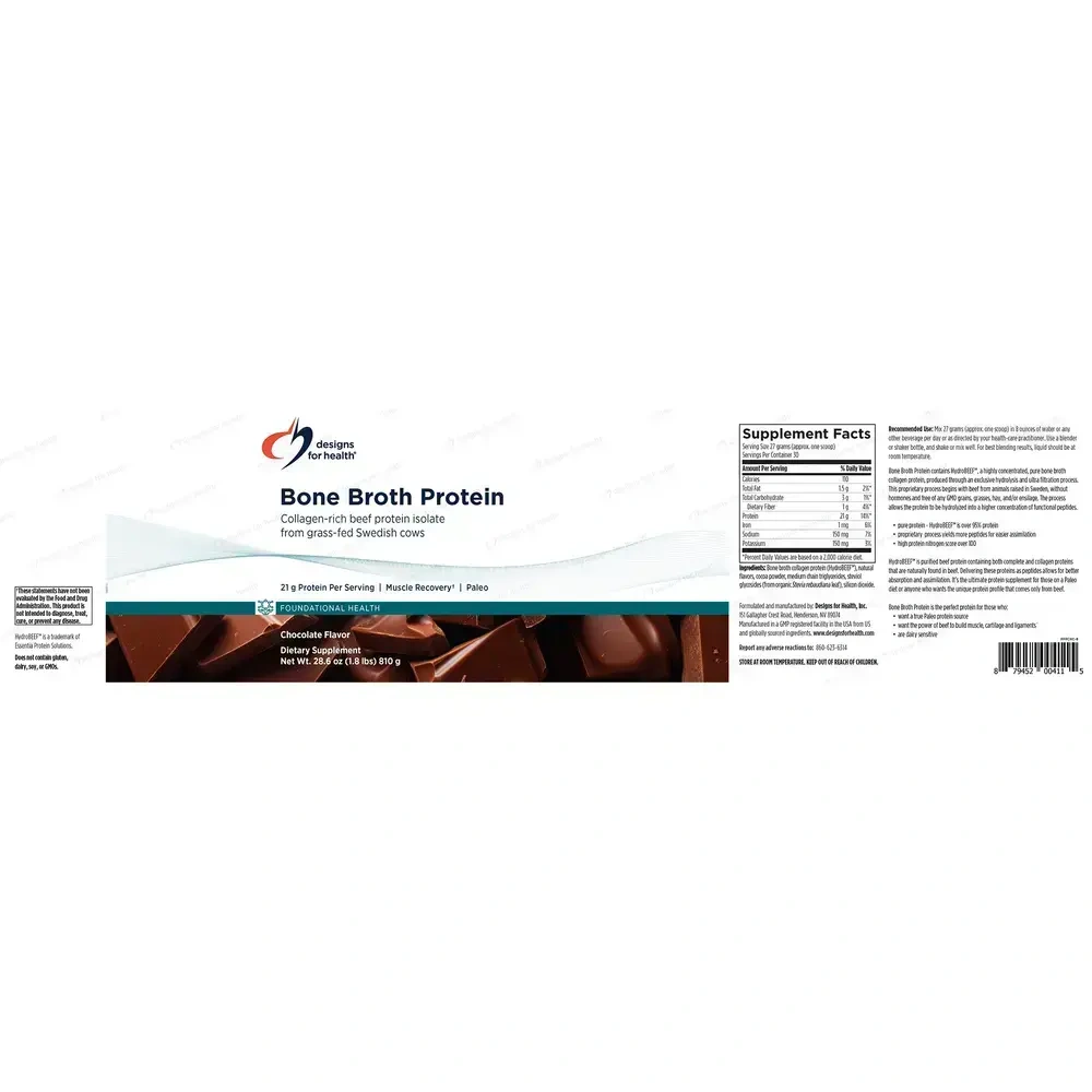 DFH Bone Broth Protein Chocolate back