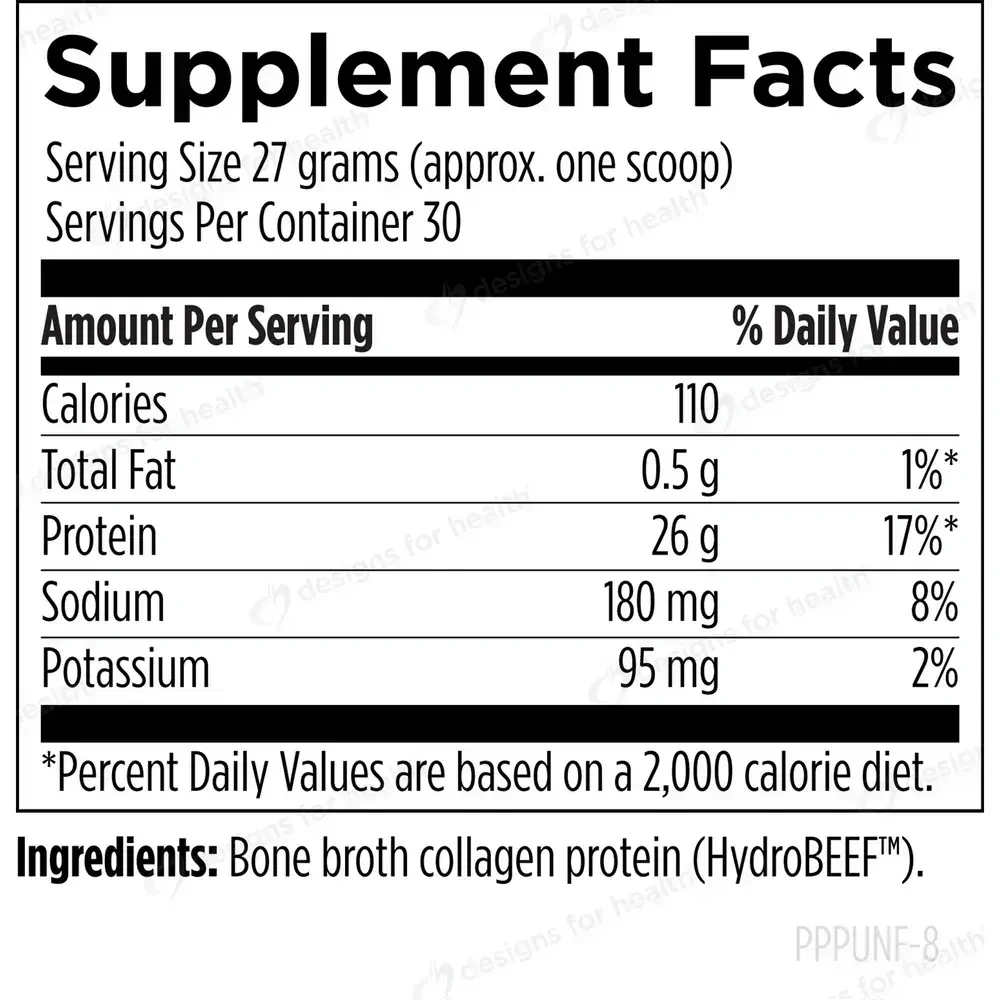 DFH Bone Broth Protein Unflavored label