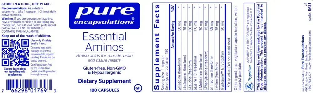 Pure Encapsulations Essential Aminos back