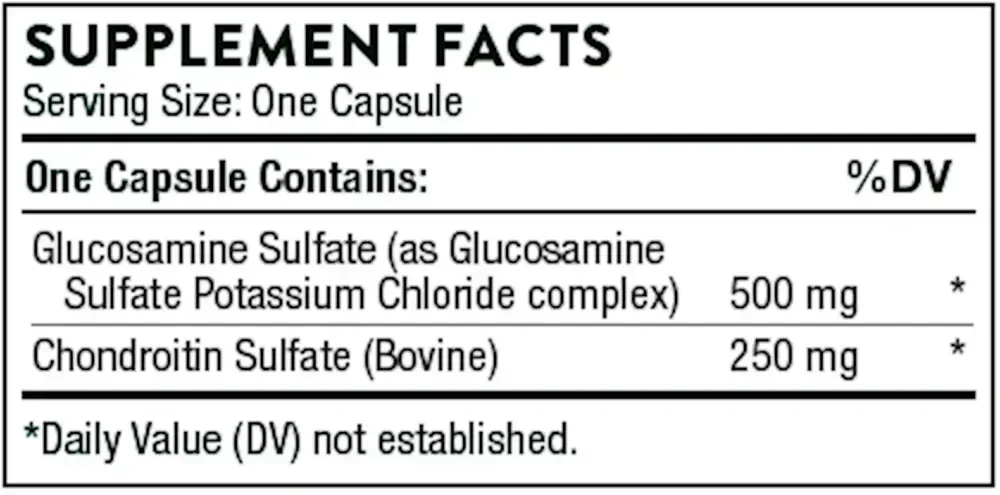 Thorne Glucosamine & Chondroitin label
