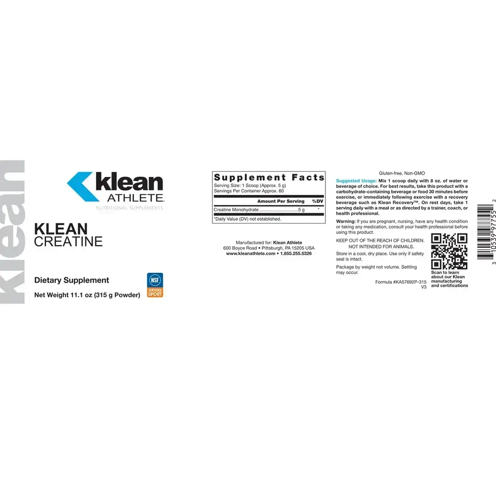 Klean Creatine back