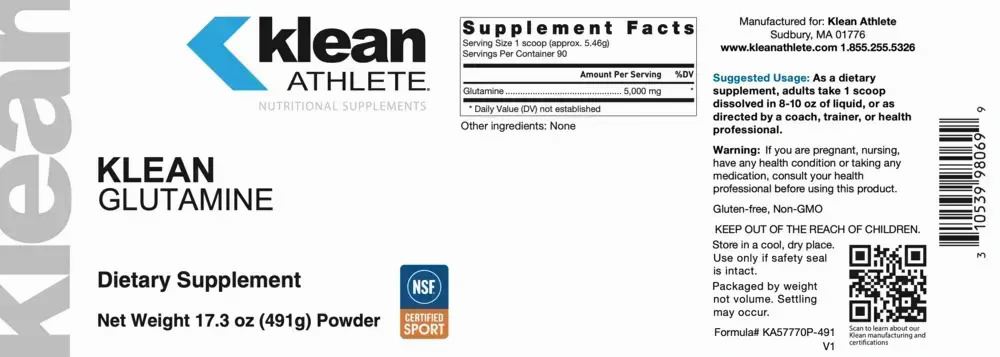 Klean Glutamine back