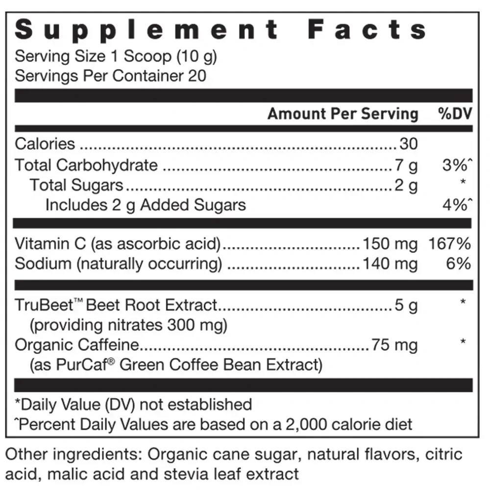 Klean Pre-Workout label