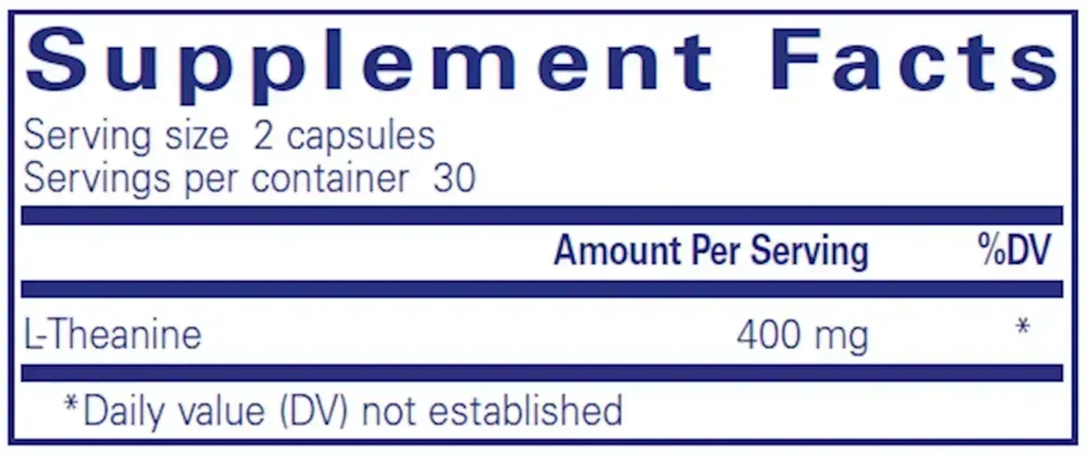 L-Theanine 400 mg label