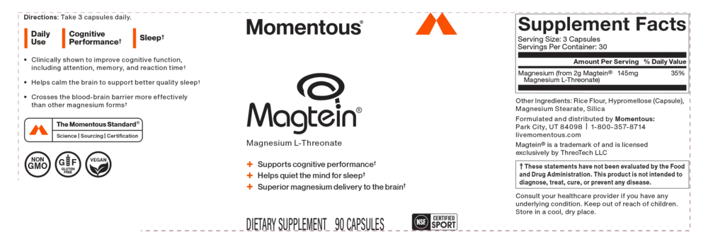 Momentous Magtein® Magnesium L-Threonate back