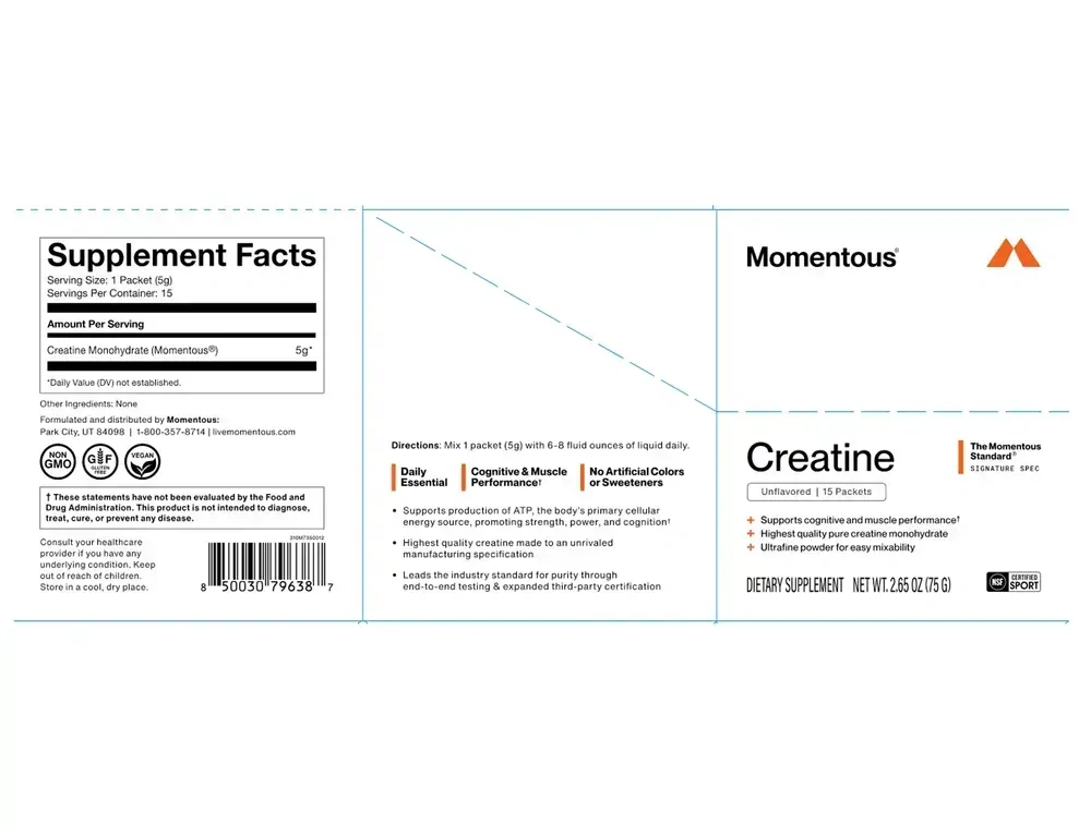 Momentous Creatine Singles back
