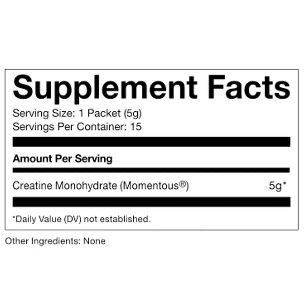 Momentous Creatine Singles label