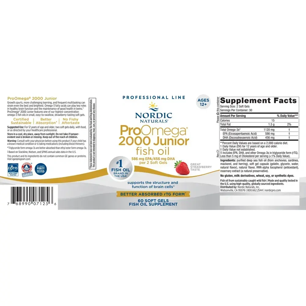 Nordic Naturals ProOmega 2000 Jr back