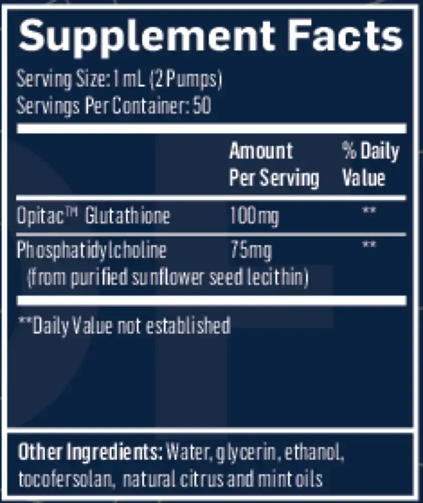 Liposomal Glutathione Lemon Mint label