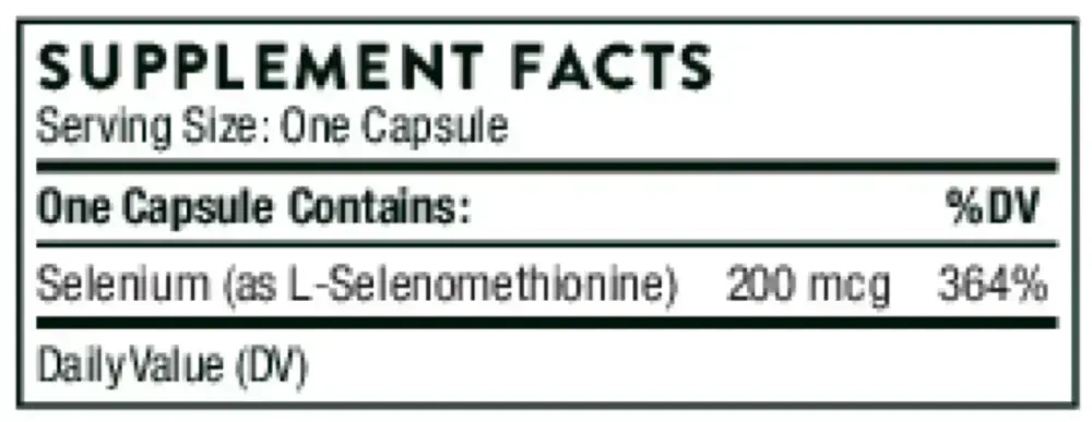 Thorne Selenium label