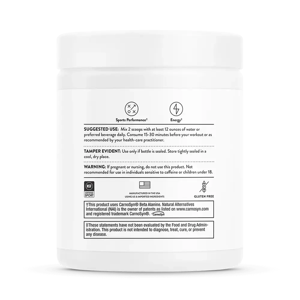 Thorne Advanced Pre-Workout Rainbow Sherbet back