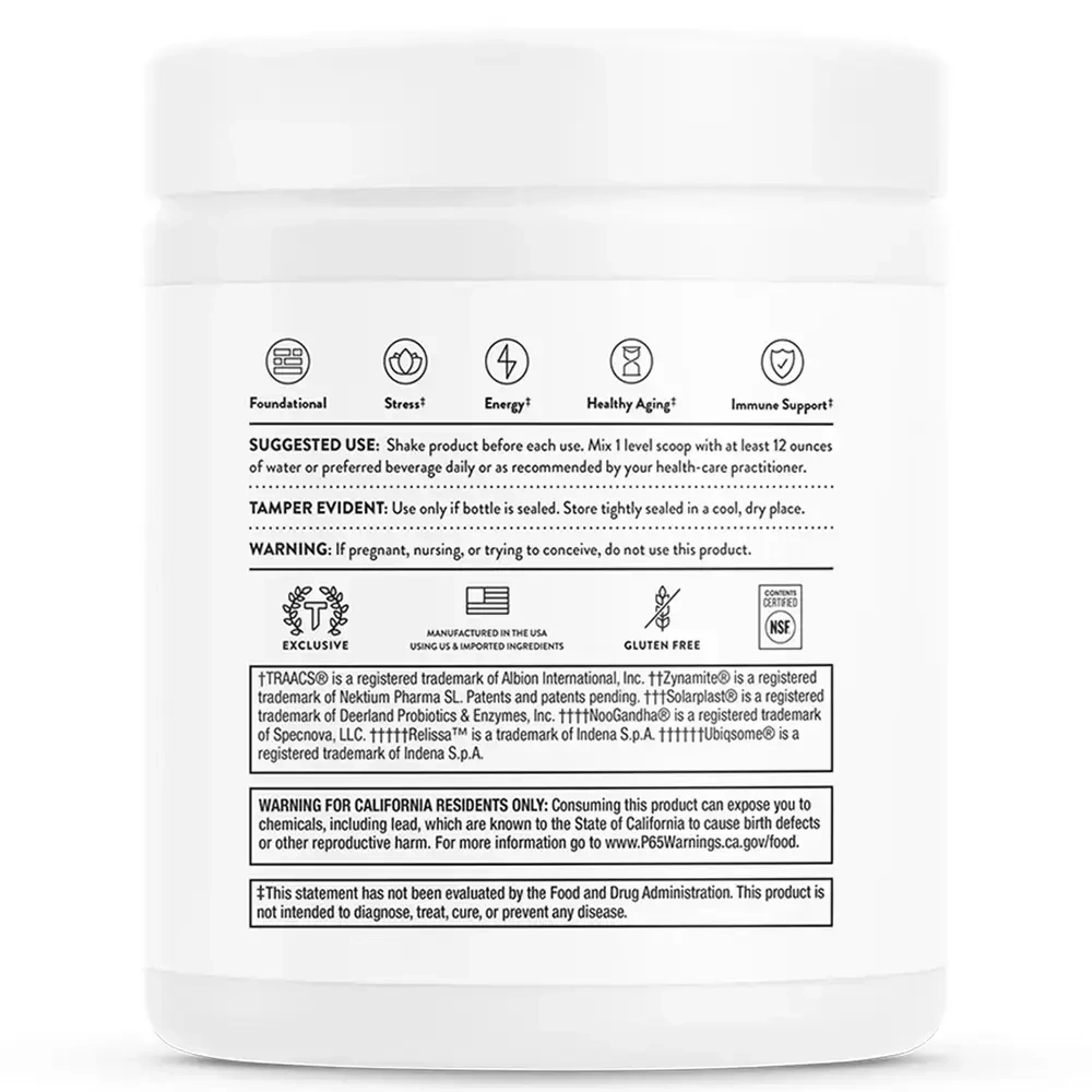 Thorne Daily Greens Plus back